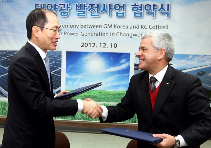 Acuerdo entre GM y Cottrell para instalar paneles solares en Corea del Sur