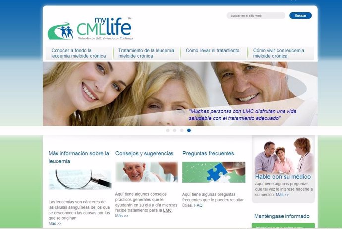 Imagen de la web de Bristol-Myers Squibb para pacientes de LMC