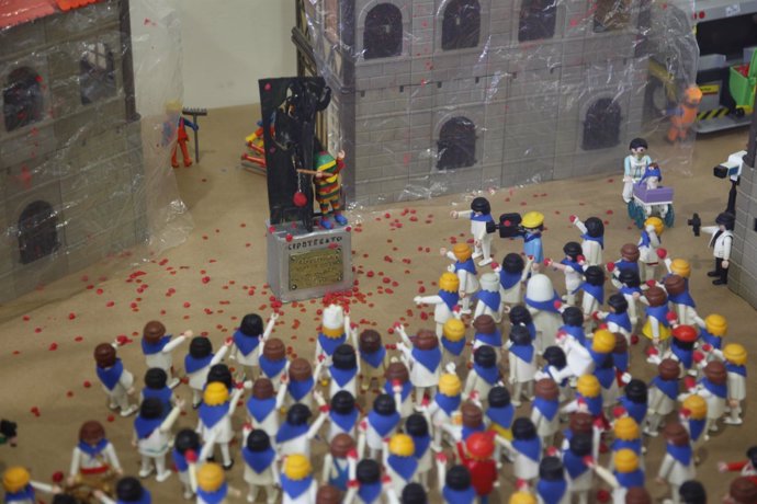 Escena del Cipotegato en la exposición de Playmobil en Tarazona