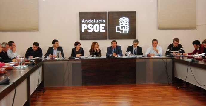 Verónica Pérez y Luis Planas con alcaldes socialistas de municipios costeros