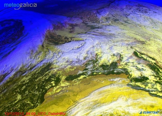Imagen de satélite tomada a las 9.00 horas del 13 de diciembre