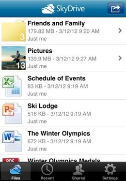 Skydrive para iOS