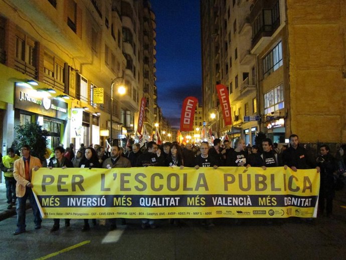 Manifestación contra la ley Wert en Valencia