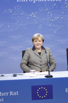 Merkel durante la Cumbre de la UE en Bruselas