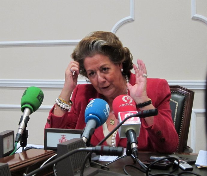 Rita Barberá durante la rueda de prensa 