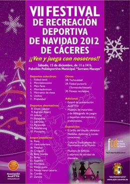 Cartel Del VII Festival De Recreación Deportiva En Cáceres