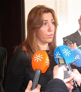 Susana Díaz, este miércoles en rueda de prensa