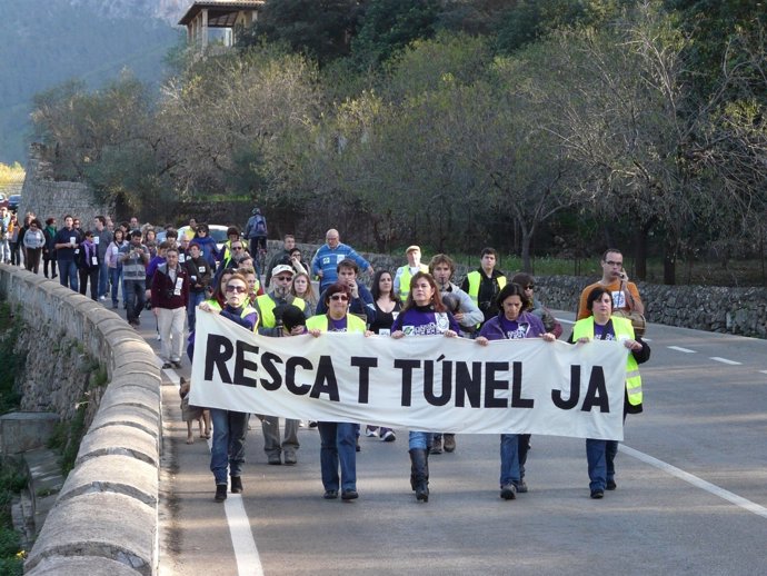 Mallorca Lliure de Peatges en un momento de la marcha