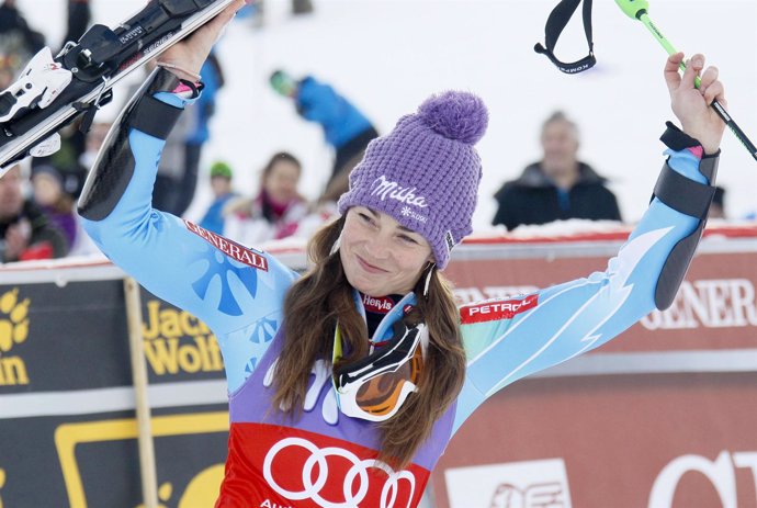 Tina Maze, ganadora el Slalom de Courchevel