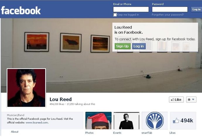 Facebook de Lou Reed
