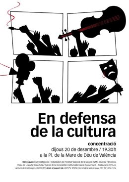 Cartel de la manifestación 'En defensa de la cultura' 