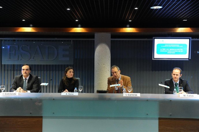 Gabilondo, Sainz, Carreras y Calvo durante el acto celebrado en ESADE