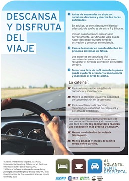 Póster de la campaña "Al volante, gente despierta"
