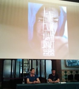 Kilian Jornet en la presentación de 'A fine line'