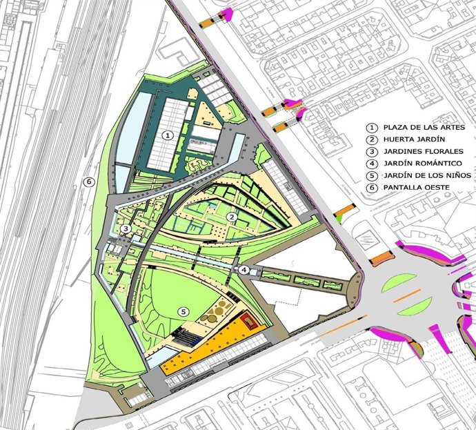 Parte del trazado del futuro Parque Central de Valencia