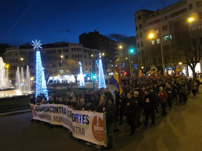 Manifestación contra la no revalorización de las pensiones en Pamplona