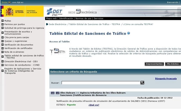 Página web de Testra