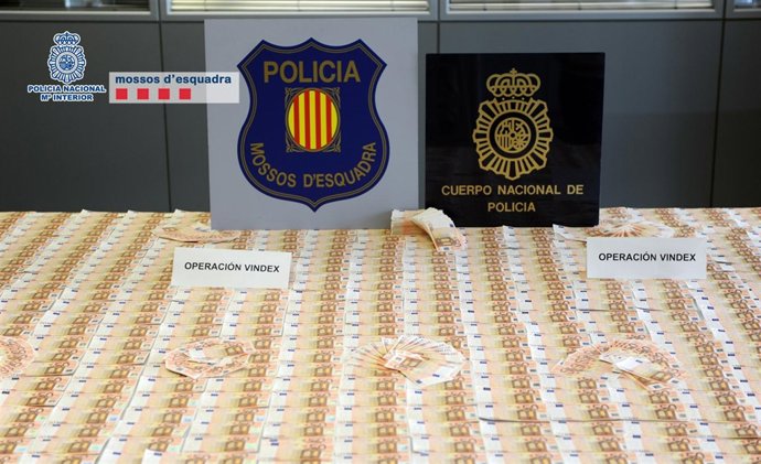 Billetes incautados de una red de falsificación