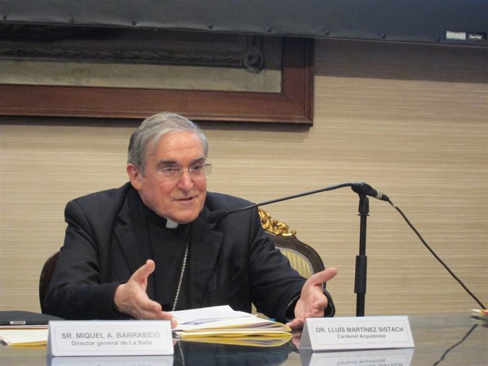 El cardenal arzobispo de Barcelona, Ll.M.Sistach