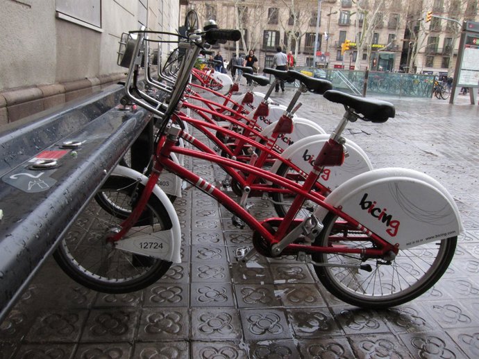 Una estación del Bicing de Barcelona