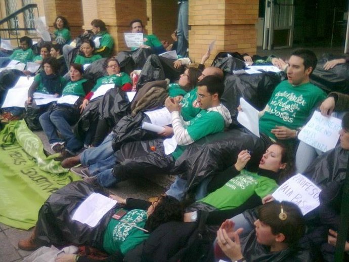Protesta de los profesores interinos