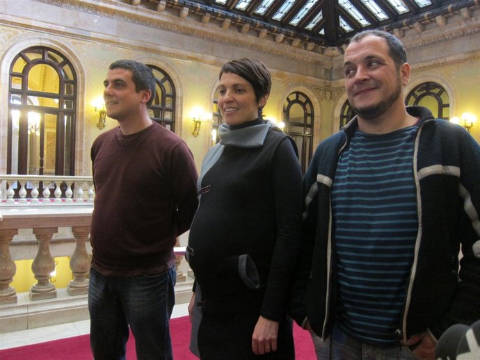Quim Arrufat, Georgina Rieradevall, David Fernández: diputados de CUP