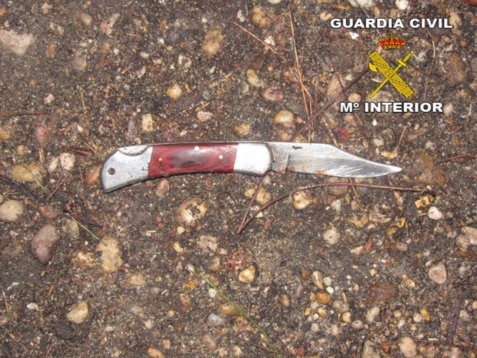 Arma supuestamente usada en la agresión en Palos