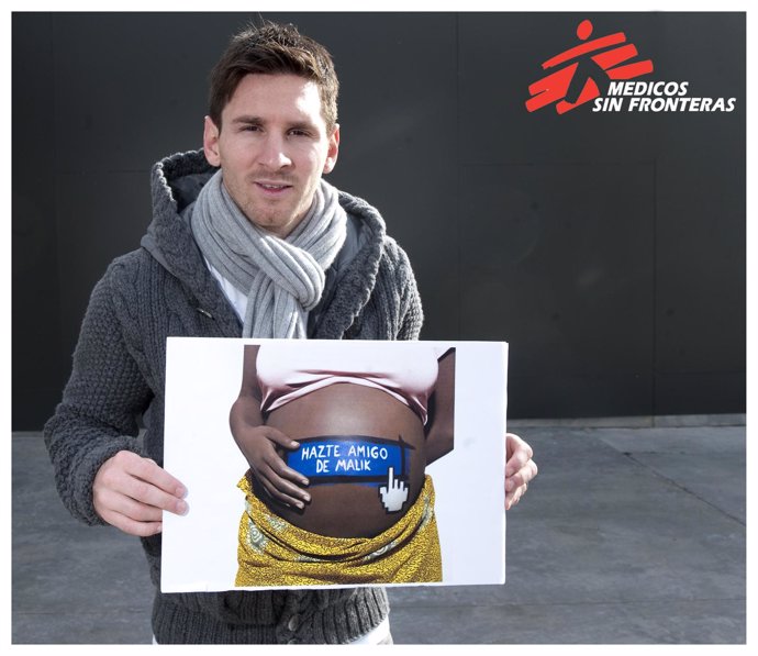 Leo Messi en una campaña de Médicos Sin Fronteras