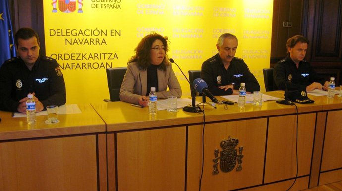 Rueda de prensa sobre una operación policial.