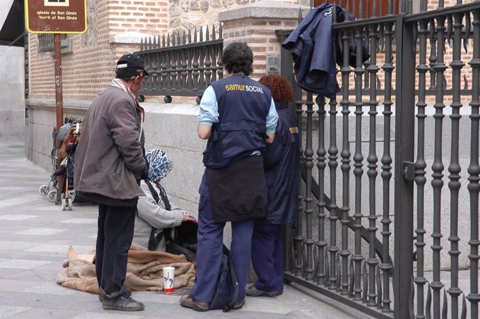 Personas sin hogar en Madrid