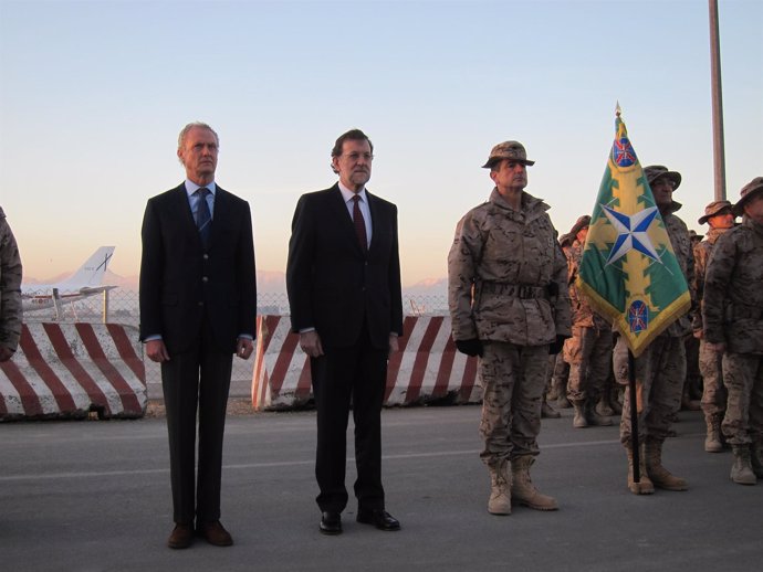 Morenés, Rajoy y el jefe del Estado Mayor de la Defensa