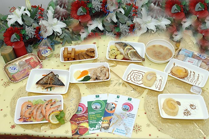 Algunos de los platos que degustarán los pacientes del Hospital Reina Sofía