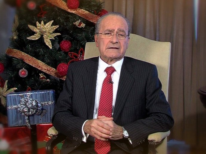 El alcalde de Málaga, Francisco de la Torre, ofrece el mensaje de Navidad
