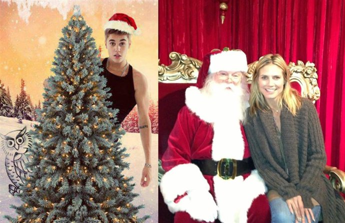 Justin Bieber y Heidi Klum (montaje)