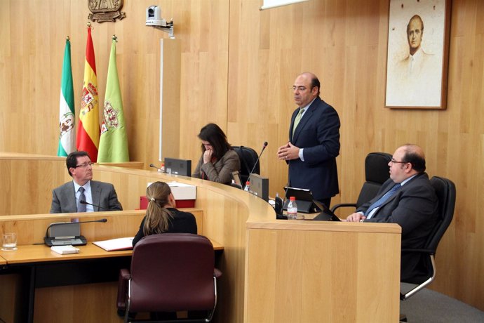 Sebastián Pérez en el pleno de Diputación