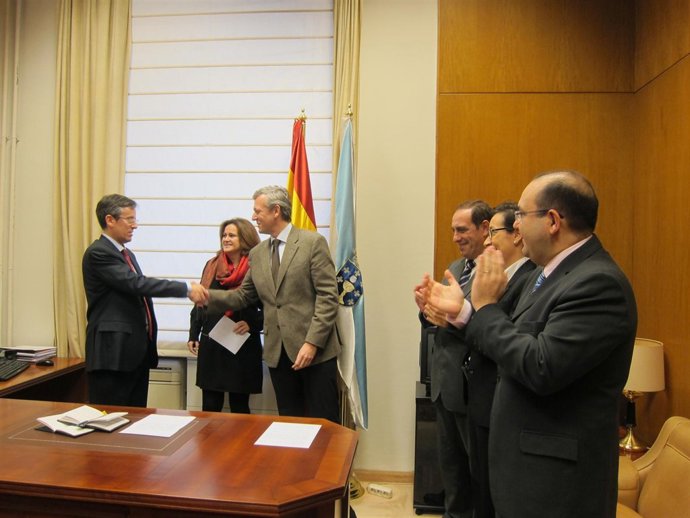 Alfonso Rueda en la toma de posesión de Pillado