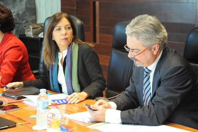 Marrero (d) en la sesión del Consejo de Gobierno