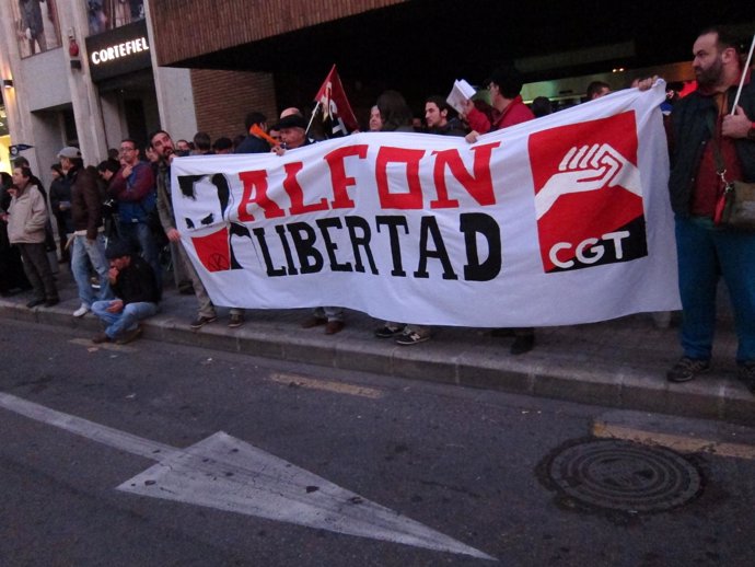 Protesta para pedir la libnertad de 'Alfon', detenido el 14N