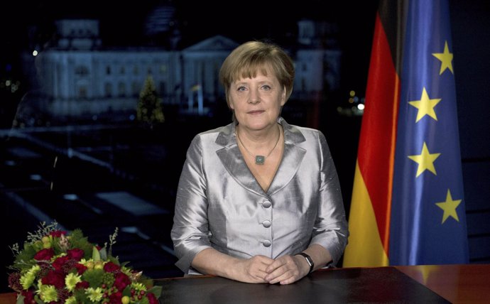 La canciller alemana, Angela Merkel, en su discurso navideño