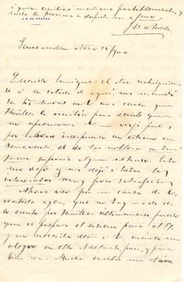 Carta de Enrique Menéndez Pelayo a José María de Pereda 