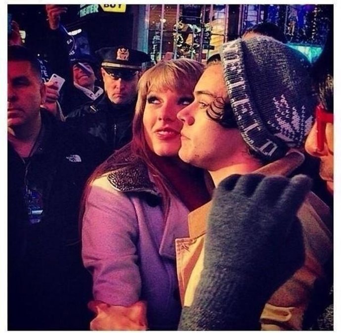 La pareja en Times Square