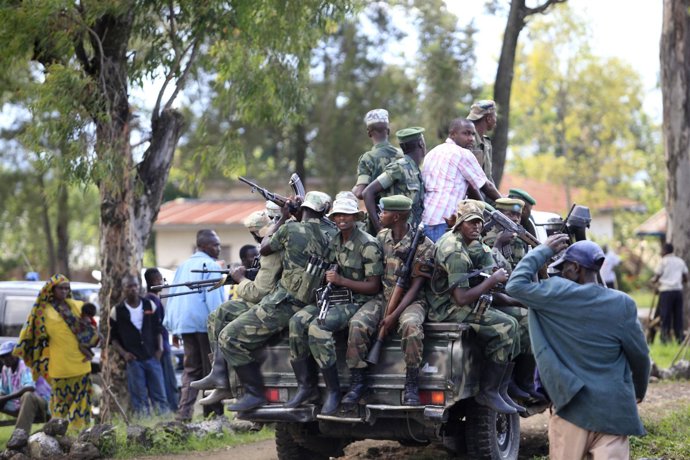 Combatientes del Movimiento 23 de Marzo (M23), en la RDC