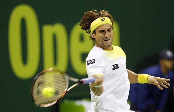 David Ferrer en el torneo de Doha