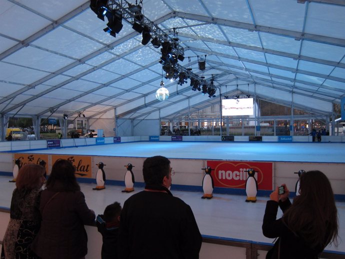 Pista de hielo de plaza de Catalunya de Barcelona