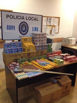 Material incautado por la Policía Local