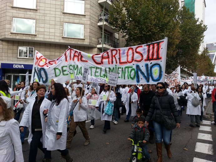 Manifestación del personal sanitario de la Comunidad de Madrid