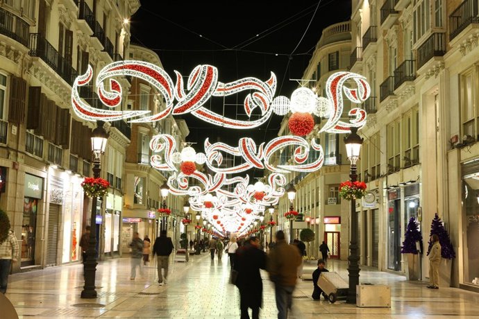 Iluminación navideña en la calle Larios de Málaga