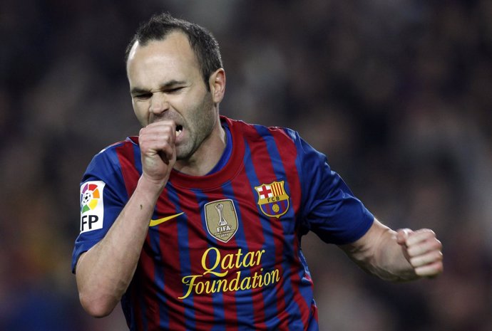 Andrés Iniesta Celebra El Primer Gol Ante El Athletic