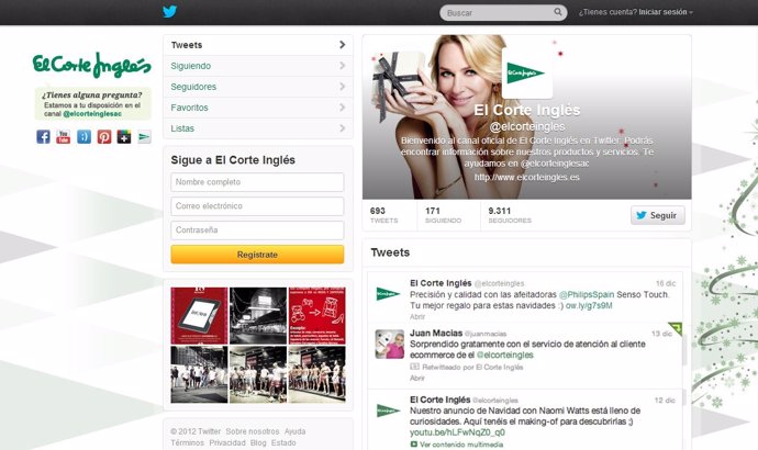 El Corte Inglés ha abierto una cuenta de twitter para "atender" a sus clientes