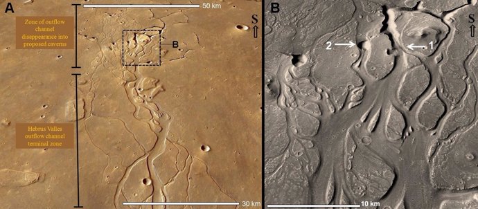 Imagen de los canales de Marte